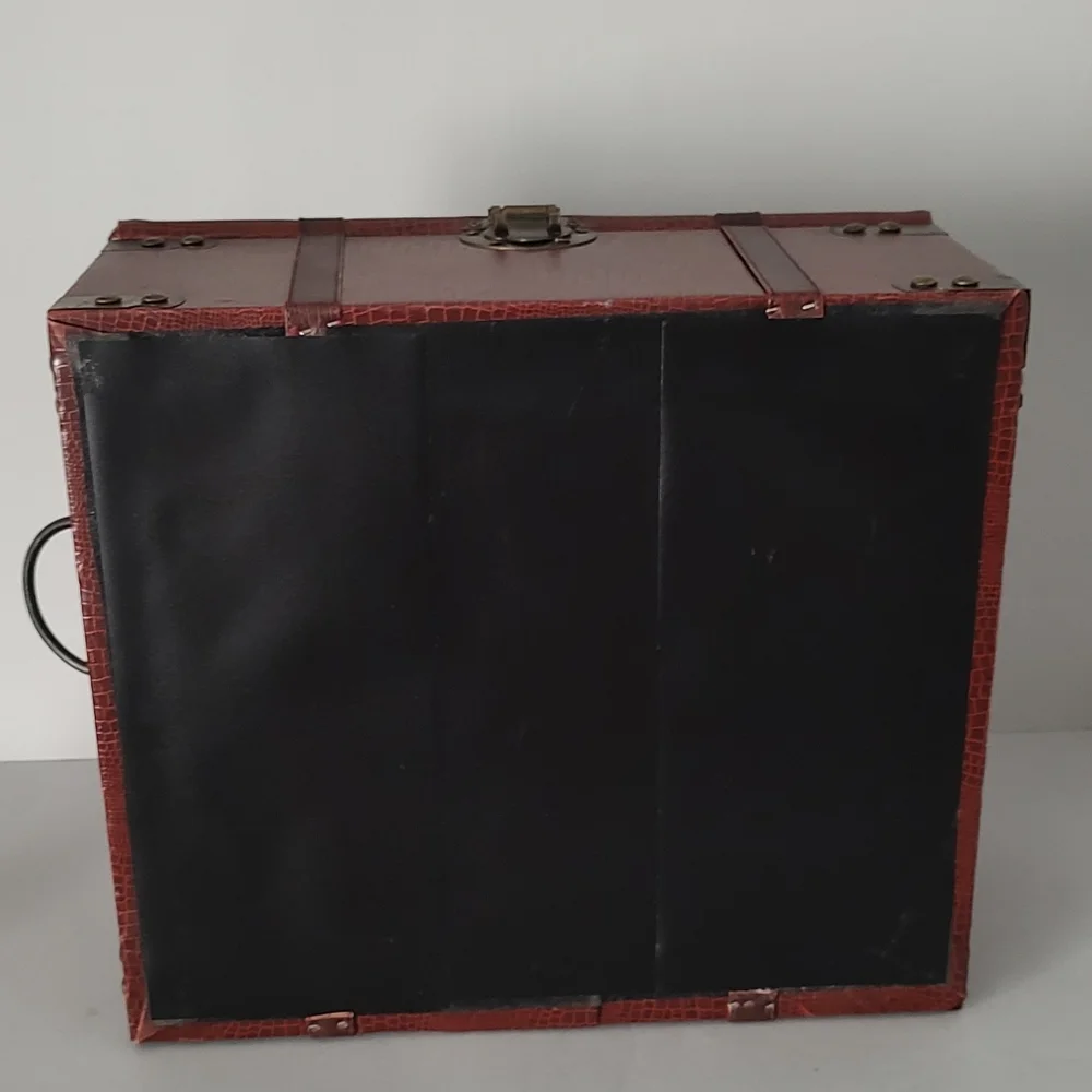 Vintage Decorative Storage Padded Vinyl  Storage Heavy Box Excellent Condition
